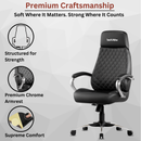 Zen Leatherette Executive Office Chair | High Back Revolving Chair with Integrated Lumbar Support | Ergonomic & Comfortable Seating | 3-Year Warranty | Adjustable Height |