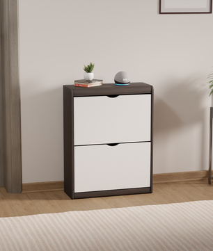 beAAtho® Zento Shoe Cabinet with Tilt-Out Drawers | 2 DOOR | Modern Wooden Shoe Organizer for Home & Office | Durable & Elegant | DIY |