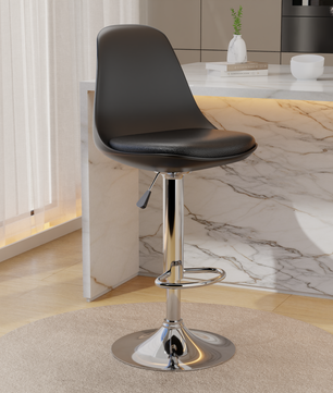 beAAtho Orbit Height Adjustable Bar Stool Chair | 360° Revolving Swivel Bar Chair with Footrest | Modern Kitchen Counter Stool for Home, Cafe & Office