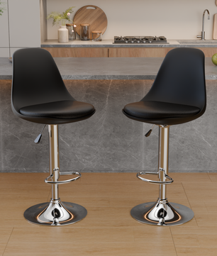 beAAtho Orbit Height Adjustable Bar Stool Chair | 360° Revolving Swivel Bar Chair with Footrest | Modern Kitchen Counter Stool for Home, Cafe & Office