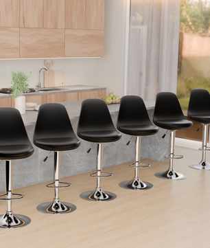 beAAtho Orbit Height Adjustable Bar Stool Chair | 360° Revolving Swivel Bar Chair with Footrest | Modern Kitchen Counter Stool for Home, Cafe & Office