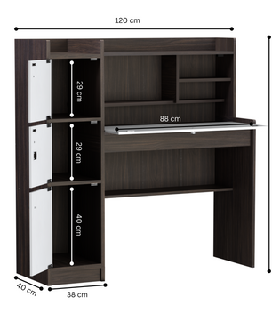 beAAtho Altex Office/Study Desk for Adults, Students, Professionals with 3 cabinets, 3 Shelves, Engineered Wood, Anti-Termite Desk for Office & Work from Home-Wfh (DIY)