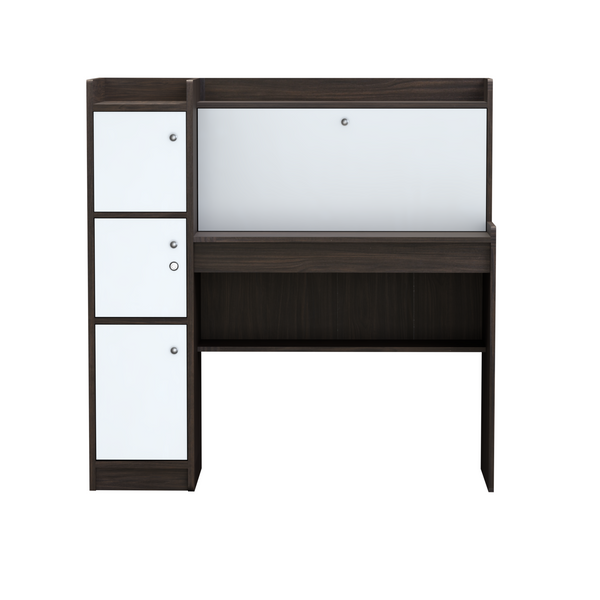 beAAtho Altex Multi-Storage Study & Work Desk | Walnut White