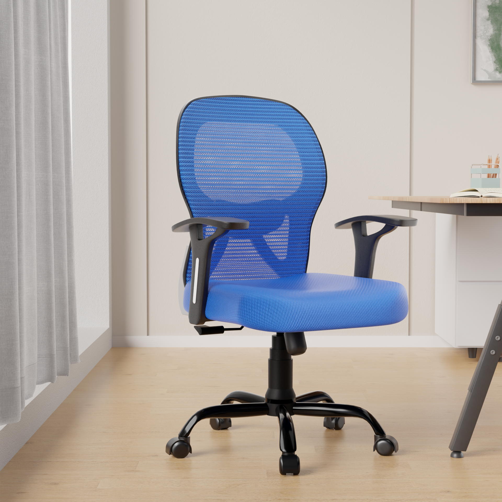 Leo Ergonomically Adjustable Executive High Back Mesh Home & Office Revolving Chair with 3 Years Warranty