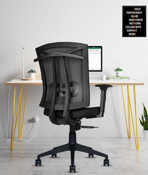 Irish Mesh Mid Back | 3-Year Warranty | Ergonomic Office Chair with Adjustable 3D Arms, 2D Lumbar Support & Coat Hanger
