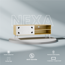 beAAtho NEXA – Elegant Engineered Wood TV Unit with Closed & Open Storage | Wotan Oak- Beige