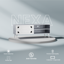 beAAtho NEXA – Elegant Engineered Wood TV Unit with Closed & Open Storage | Asian White
