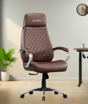 Zen Leatherette Executive Office Chair | High Back Revolving Chair with Integrated Lumbar Support | Ergonomic & Comfortable Seating | 3-Year Warranty | Adjustable Height |