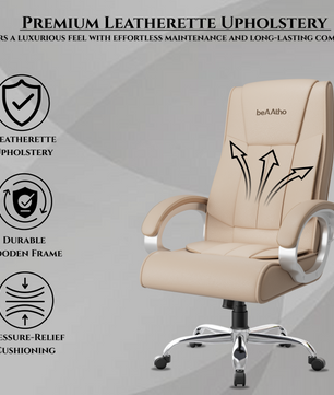 Berlin Orthopedic Boss Chair -3-Year Warranty | Breathable Executive Office Chair | Ergonomic High- Back Chair-Cushioned Seat & Armrests | Metal Base.
