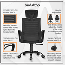 beAAtho Verona Mesh Chair | 3-Year Limited Warranty | Sturdy Nylon base Mesh Revolving Office Chair
