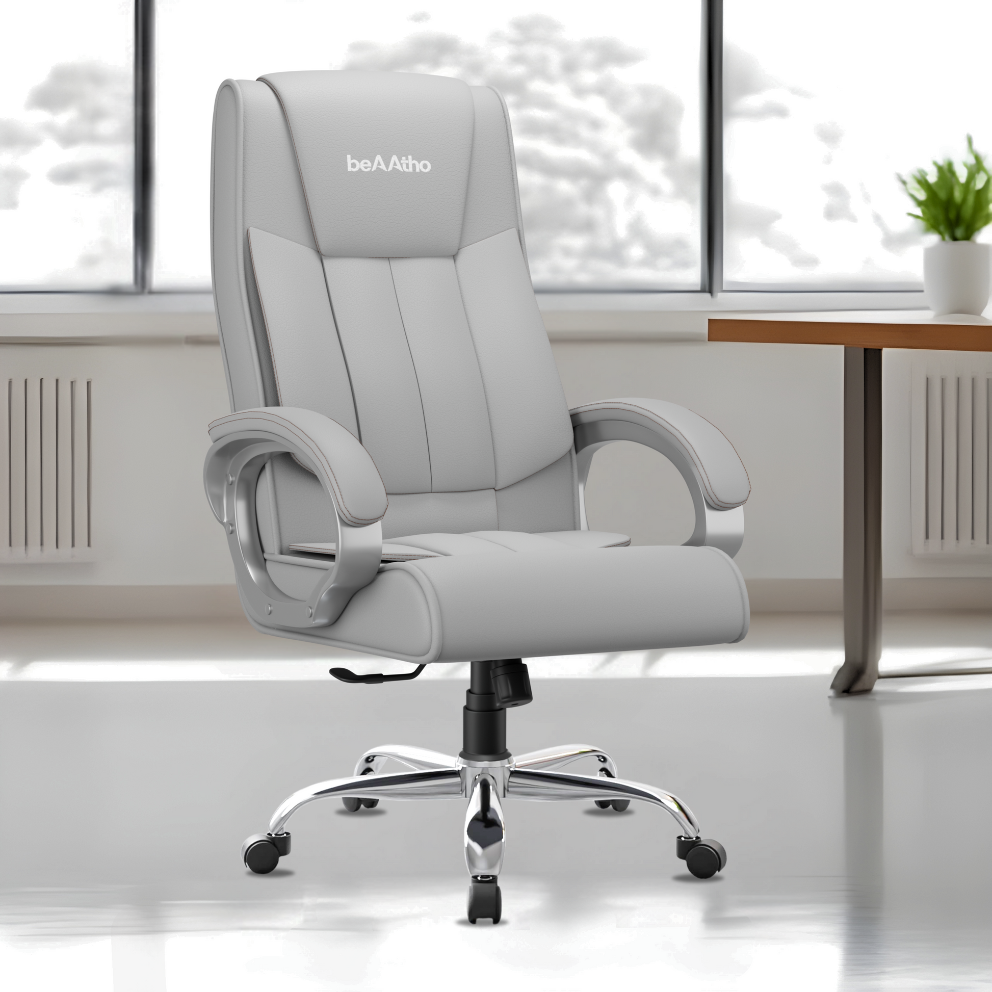 Berlin Orthopedic Boss Chair -3-Year Warranty | Breathable Executive Office Chair | Ergonomic High- Back Chair-Cushioned Seat & Armrests | Metal Base.