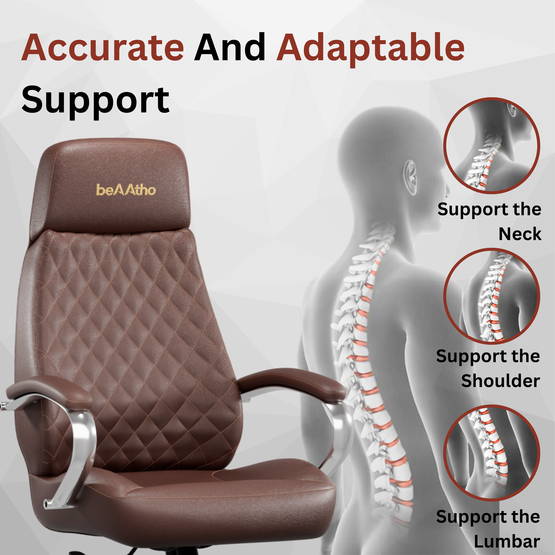 Zen Leatherette Executive Office Chair | High Back Revolving Chair with Integrated Lumbar Support | Ergonomic & Comfortable Seating | 3-Year Warranty | Adjustable Height |