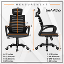 beAAtho Verona Mesh Chair | 3-Year Limited Warranty | Sturdy Nylon base Mesh Revolving Office Chair