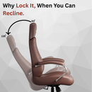 Zen Leatherette Executive Office Chair | High Back Revolving Chair with Integrated Lumbar Support | Ergonomic & Comfortable Seating | 3-Year Warranty | Adjustable Height |