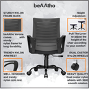 beAAtho Verona Mesh Chair | 3-Year Limited Warranty | Sturdy Nylon base Mesh Revolving Office Chair