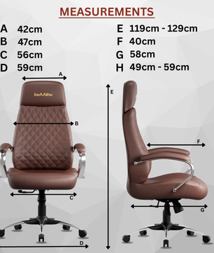 Zen Leatherette Executive Office Chair | High Back Revolving Chair with Integrated Lumbar Support | Ergonomic & Comfortable Seating | 3-Year Warranty | Adjustable Height |