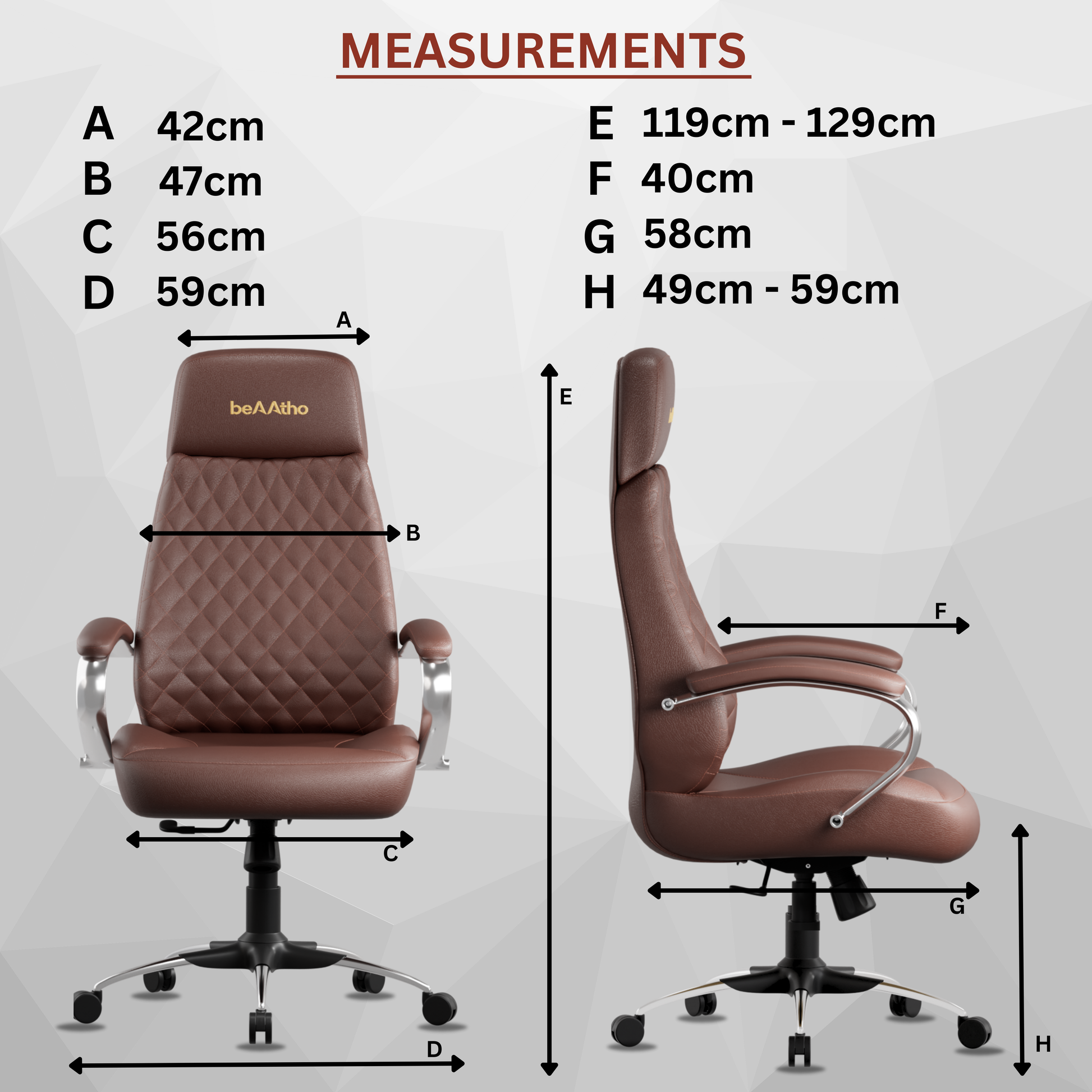 Zen Leatherette Executive Office Chair | High Back Revolving Chair with Integrated Lumbar Support | Ergonomic & Comfortable Seating | 3-Year Warranty | Adjustable Height |