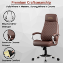 Zen Leatherette Executive Office Chair | High Back Revolving Chair with Integrated Lumbar Support | Ergonomic & Comfortable Seating | 3-Year Warranty | Adjustable Height |