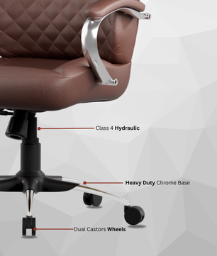 Zen Leatherette Executive Office Chair | High Back Revolving Chair with Integrated Lumbar Support | Ergonomic & Comfortable Seating | 3-Year Warranty | Adjustable Height |