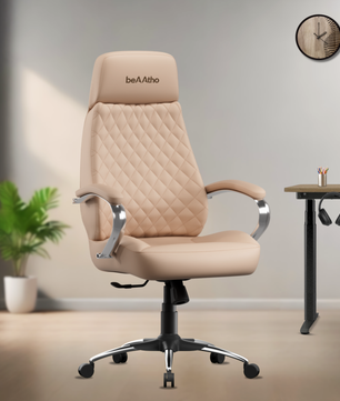 Zen Leatherette Executive Office Chair | High Back Revolving Chair with Integrated Lumbar Support | Ergonomic & Comfortable Seating | 3-Year Warranty | Adjustable Height |