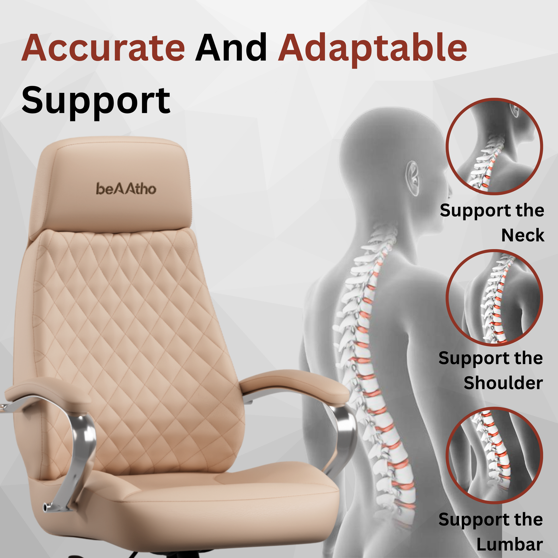 Zen Leatherette Executive Office Chair | High Back Revolving Chair with Integrated Lumbar Support | Ergonomic & Comfortable Seating | 3-Year Warranty | Adjustable Height |