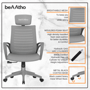 beAAtho Verona Mesh Chair | 3-Year Limited Warranty | Sturdy Nylon base Mesh Revolving Office Chair