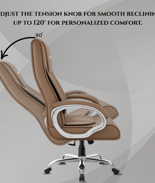 Berlin Orthopedic Boss Chair -3-Year Warranty | Breathable Executive Office Chair | Ergonomic High- Back Chair-Cushioned Seat & Armrests | Metal Base.