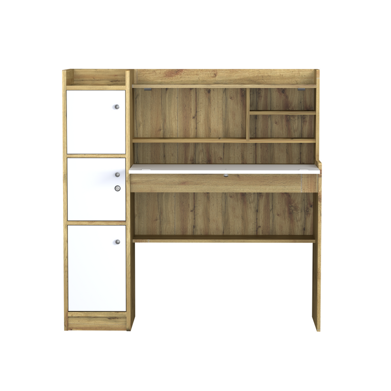 beAAtho Altex Multi-Storage Study & Work Desk | Wotan Oak - Beige