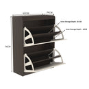 beAAtho® Zento Shoe Cabinet with Tilt-Out Drawers | 2 DOOR | Modern Wooden Shoe Organizer for Home & Office | Durable & Elegant | DIY |