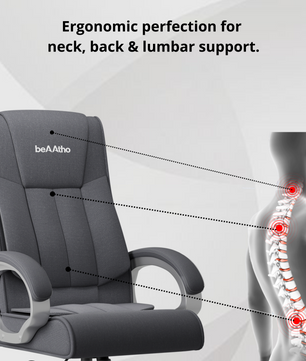 Berlin Orthopedic Boss Chair -3-Year Warranty | Breathable Executive Office Chair | Ergonomic High- Back Chair-Cushioned Seat & Armrests | Metal Base.