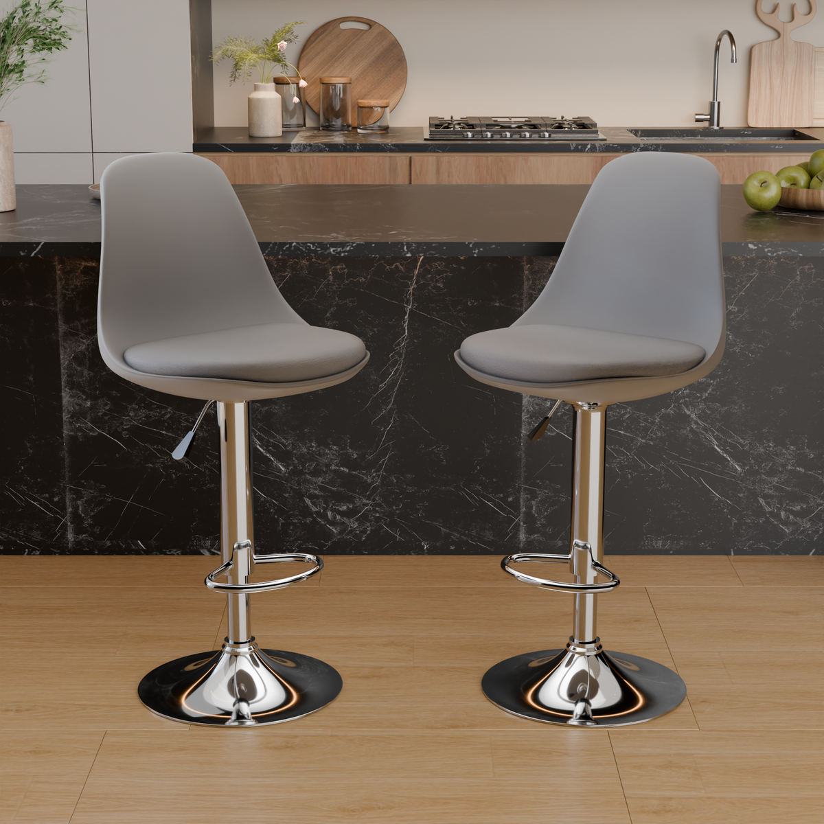 beAAtho Orbit Height Adjustable Bar Stool Chair | 360° Revolving Swivel Bar Chair with Footrest | Modern Kitchen Counter Stool for Home, Cafe & Office