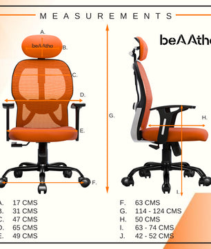 Leo Ergonomically Adjustable Executive High Back Mesh Home & Office Revolving Chair with 3 Years Warranty