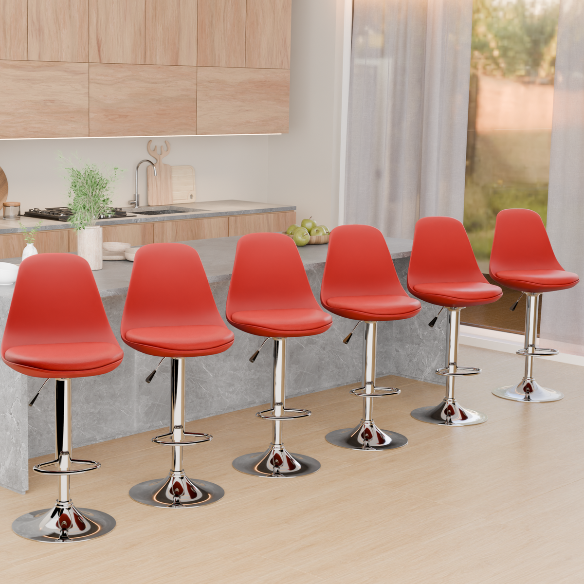beAAtho Orbit Height Adjustable Bar Stool Chair | 360° Revolving Swivel Bar Chair with Footrest | Modern Kitchen Counter Stool for Home, Cafe & Office