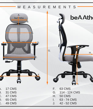 Leo Ergonomically Adjustable Executive High Back Mesh Home & Office Revolving Chair with 3 Years Warranty