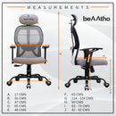 Leo Ergonomically Adjustable Executive High Back Mesh Home & Office Revolving Chair with 3 Years Warranty