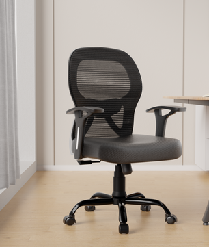 Leo Ergonomically Adjustable Executive High Back Mesh Home & Office Revolving Chair with 3 Years Warranty