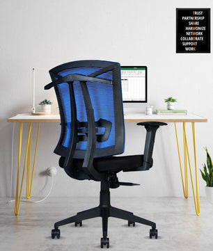 Irish Mesh Mid Back | 3-Year Warranty | Ergonomic Office Chair with Adjustable 3D Arms, 2D Lumbar Support & Coat Hanger