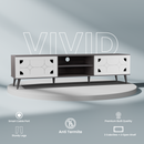 beAAtho Vivid Modern TV Unit – Wooden Entertainment Stand with Storage & Cable Management | Walnut White