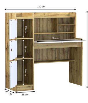 beAAtho Altex Office/Study Desk for Adults, Students, Professionals with 3 cabinets, 3 Shelves, Engineered Wood, Anti-Termite Desk for Office & Work from Home-Wfh (DIY)