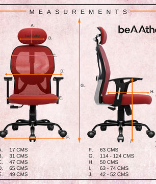 Leo Ergonomically Adjustable Executive High Back Mesh Home & Office Revolving Chair with 3 Years Warranty