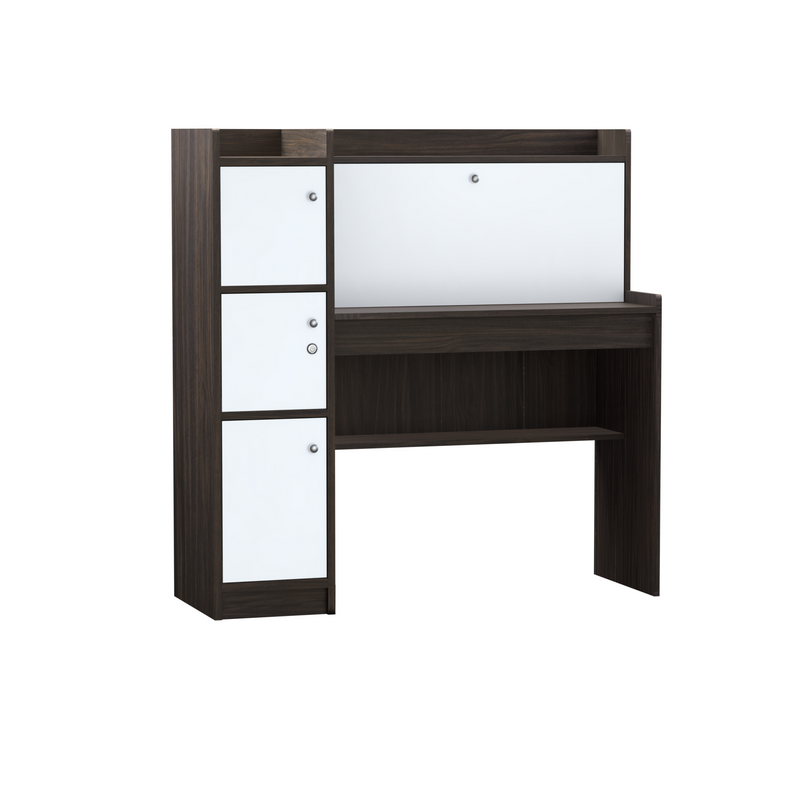 beAAtho Altex Multi-Storage Study & Work Desk | Walnut White