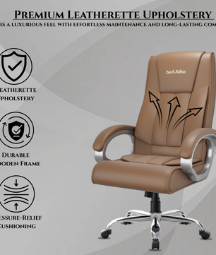 Berlin Orthopedic Boss Chair -3-Year Warranty | Breathable Executive Office Chair | Ergonomic High- Back Chair-Cushioned Seat & Armrests | Metal Base.