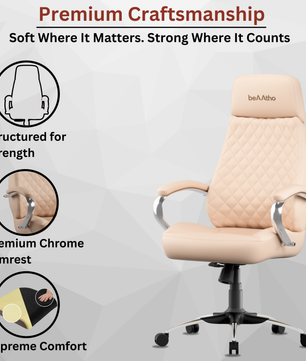 Zen Leatherette Executive Office Chair | High Back Revolving Chair with Integrated Lumbar Support | Ergonomic & Comfortable Seating | 3-Year Warranty | Adjustable Height |