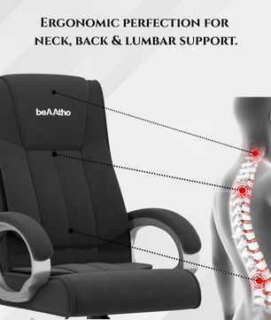 Berlin Orthopedic Boss Chair -3-Year Warranty | Breathable Executive Office Chair | Ergonomic High- Back Chair-Cushioned Seat & Armrests | Metal Base.