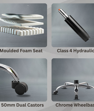 Berlin Orthopedic Boss Chair -3-Year Warranty | Breathable Executive Office Chair | Ergonomic High- Back Chair-Cushioned Seat & Armrests | Metal Base.