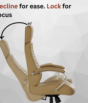 Zen Leatherette Executive Office Chair | High Back Revolving Chair with Integrated Lumbar Support | Ergonomic & Comfortable Seating | 3-Year Warranty | Adjustable Height |