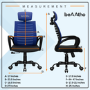 beAAtho Verona Mesh Chair | 3-Year Limited Warranty | Sturdy Nylon base Mesh Revolving Office Chair