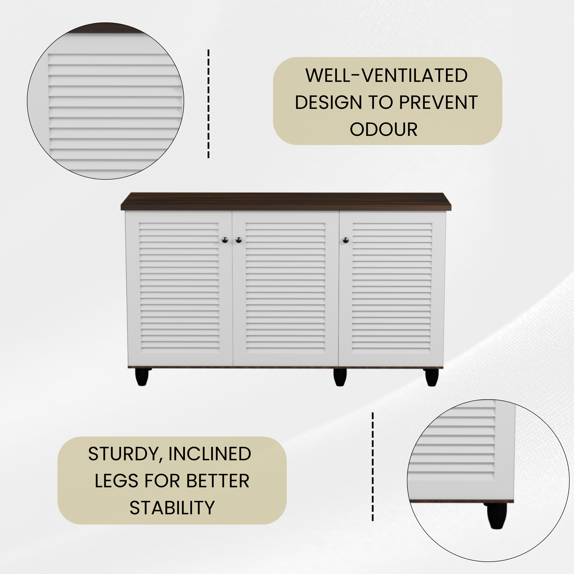 beAAtho Orion Multipurpose Storage Rack | DIY Engineered Wood Cabinet | Anti-Termite Treated | Shoe, Book & Utility Organizer | Walnut White