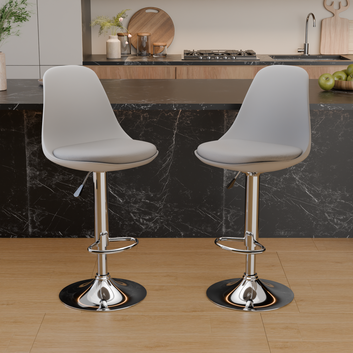 beAAtho Orbit Height Adjustable Bar Stool Chair | 360° Revolving Swivel Bar Chair with Footrest | Modern Kitchen Counter Stool for Home, Cafe & Office