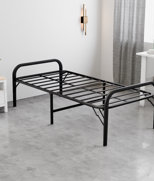 beAAtho® Metal Folding Single Bed Without Mattress | Guest Bed | Easily Storable Bed | Space Saving Single Bed | Sturdy Bed Frame (2.5ft x 6ft)